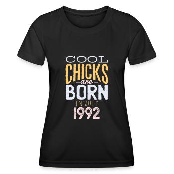 Juillet 1992 - Cadeau d’anniversaire du 30 juillet. Génial. - T-shirt sport Femme - noir - Devant - AI Model Female 172 light (172cm)