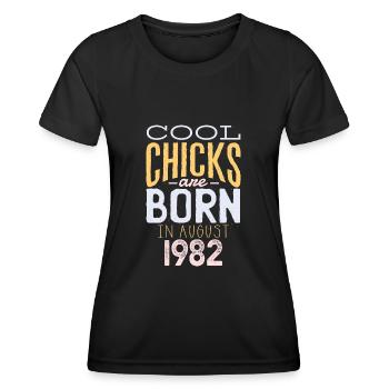 August 1982 - 40. Geburtstag Geschenk. Awesome. - Frauen Funktions-T-Shirt - Schwarz - Vorne - AI Model Female 172 light (172cm)