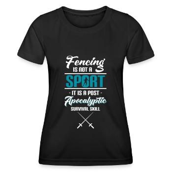 Escrime Escrime Épée Masque de Combat - T-shirt sport Femme - noir - Devant - AI Model Female 172 light (172cm)