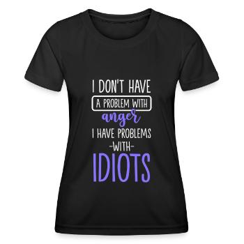 Idiots Drôle Drôle - T-shirt sport Femme - noir - Devant - AI Model Female 172 light (172cm)