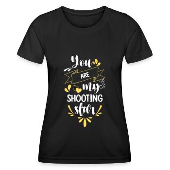 Sternschnuppe Teleskop Weltall - Frauen Funktions-T-Shirt - Schwarz - Vorne - AI Model Female 172 light (172cm)
