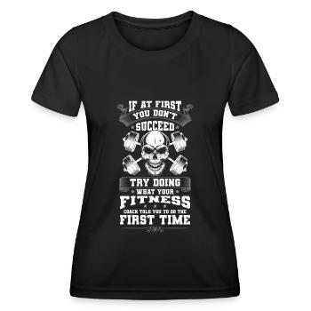 Fitness Trainer Muscles Sports Workout - Women's Functional T-Shirt - black - Front - AI Model Female 172 light (172cm)