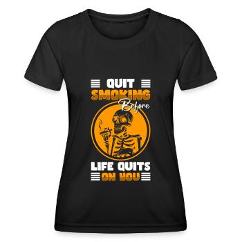 Nikotin Tabak Gesundheit - Frauen Funktions-T-Shirt - Schwarz - Vorne - AI Model Female 172 light (172cm)