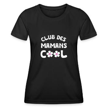 club des mamans cool - T-shirt sport Femme - noir - Devant - AI Model Female 172 light (172cm)