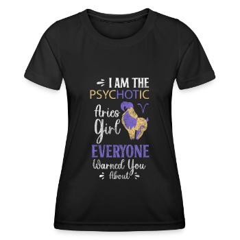 Horoskop Geburt April - Frauen Funktions-T-Shirt - Schwarz - Vorne - AI Model Female 172 light (172cm)
