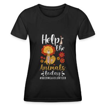Activistes des droits des animaux Végétaliens Sans viande - T-shirt sport Femme - noir - Devant - AI Model Female 172 light (172cm)