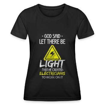 Technicien en électronique Craft Watt Work - T-shirt sport Femme - noir - Devant - AI Model Female 172 light (172cm)