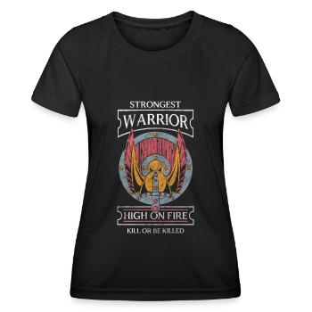 Mythologie d’Odin Asgard - T-shirt sport Femme - noir - Devant - AI Model Female 172 light (172cm)