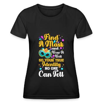 Fête masquée Stranger - T-shirt sport Femme - noir - Devant - AI Model Female 172 light (172cm)