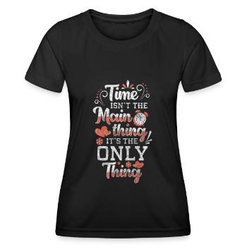 Sanduhr Zeichen Glas - Frauen Funktions-T-Shirt - Schwarz - Vorne - AI Model Female 172 light (172cm)