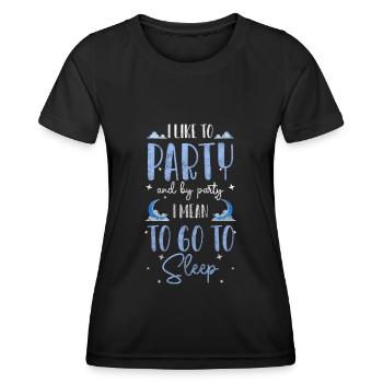 Dormir lève-tard Paresseux fatigué - T-shirt sport Femme - noir - Devant - AI Model Female 172 light (172cm)