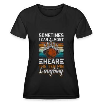 Bowler Kugel Wettkampf Freizeit - Frauen Funktions-T-Shirt - Schwarz - Vorne - AI Model Female 172 light (172cm)