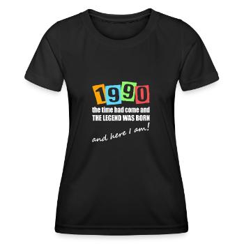 Legend born in 1990. Birthday motif - Women's Functional T-Shirt - black - Front - AI Model Female 172 light (172cm)