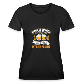 Meine Blutgruppe ist Bier Positiv - Frauen Funktions-T-Shirt - Schwarz - Vorne - AI Model Female 172 light (172cm)