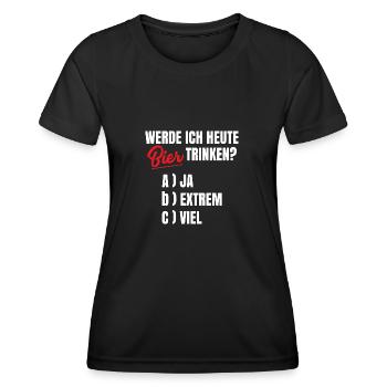 Werde ich heute Bier trinken - Frauen Funktions-T-Shirt - Schwarz - Vorne - AI Model Female 172 light (172cm)