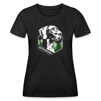 German Shorthair Hunting Dogs Portait Dog Wilsigns - Women's Functional T-Shirt - black - Front - AI Model Female 172 light (172cm)