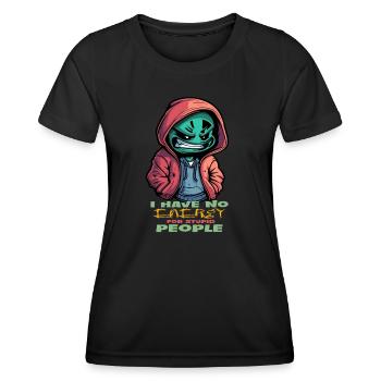 ich hasse dumme menschen - keine energie - Frauen Funktions-T-Shirt - Schwarz - Vorne - AI Model Female 172 light (172cm)