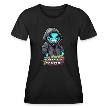 streetwear fantasy männchen - Frauen Funktions-T-Shirt - Schwarz - Vorne - AI Model Female 172 light (172cm)
