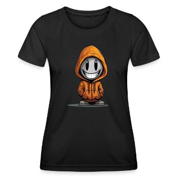 lachen ist gesund - comicstyle - Frauen Funktions-T-Shirt - Schwarz - Vorne - AI Model Female 172 light (172cm)