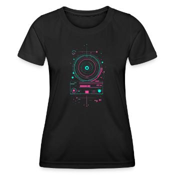Magnétophone rétro vintage nostalgique - T-shirt sport Femme - noir - Devant - AI Model Female 172 light (172cm)