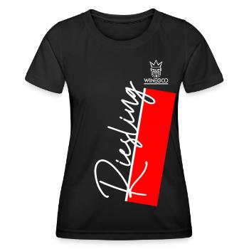 Winegod Spruch Riesling - Frauen Funktions-T-Shirt - Schwarz - Vorne - AI Model Female 172 light (172cm)