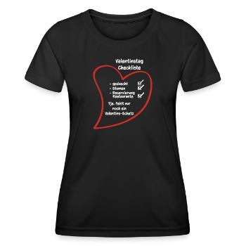Romantische Liebesherz-valentinstag-paare - Frauen Funktions-T-Shirt - Schwarz - Vorne - AI Model Female 172 light (172cm)