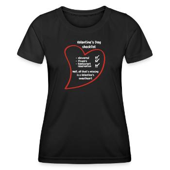 Romantische Liebesherz-valentinstag-paare - Frauen Funktions-T-Shirt - Schwarz - Vorne - AI Model Female 172 light (172cm)