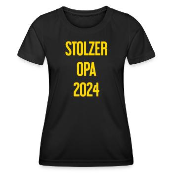 Stolzer Opa 2024 – Perfekt für frischgebackene Opa - Frauen Funktions-T-Shirt - Schwarz - Vorne - AI Model Female 172 light (172cm)
