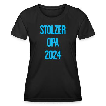 Stolzer Opa 2024 – Perfekt für frischgebackene Opa - Frauen Funktions-T-Shirt - Schwarz - Vorne - AI Model Female 172 light (172cm)