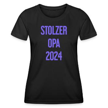 Stolzer Opa 2024 – Perfekt für frischgebackene Opa - Frauen Funktions-T-Shirt - Schwarz - Vorne - AI Model Female 172 light (172cm)