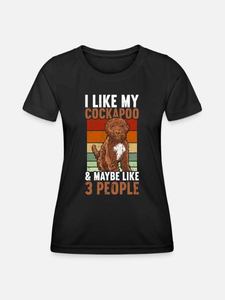 Cockapoo - Frauen Funktions-T-Shirt - Schwarz