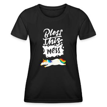 Bless This Mess Unicorn Magic - Women's Functional T-Shirt - black - Front - AI Model Female 172 light (172cm)