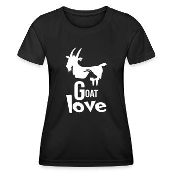 Chèvre, chèvre « chèvre amour » barbiche - T-shirt sport Femme - noir - Devant - AI Model Female 172 light (172cm)