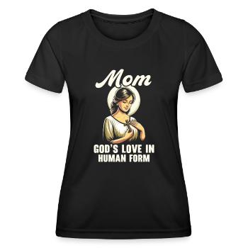 Fête des Mères, Maternité Chrétienne, Religieux - T-shirt sport Femme - noir - Devant - AI Model Female 172 light (172cm)
