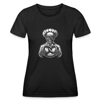 Zombie as Baker - creepy horror baker - Women's Functional T-Shirt - black - Front - AI Model Female 172 light (172cm)