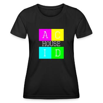 Acid house white - Women's Functional T-Shirt - black - Front - AI Model Female 172 light (172cm)