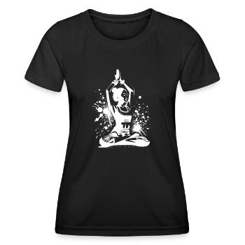Méditation Relaxation Professeur de yoga asiatique - T-shirt sport Femme - noir - Devant - AI Model Female 172 light (172cm)