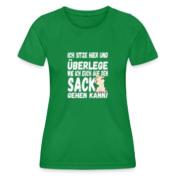 Auf den Sack gehen kann - für eine Zicke - Frauen Funktions-T-Shirt - Kelly Green - Vorne - AI Model Female 172 dark (172cm)