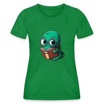 Bibliophile Bücherwurm Leseratte - Frauen Funktions-T-Shirt - Kelly Green - Vorne - AI Model Female 172 dark (172cm)