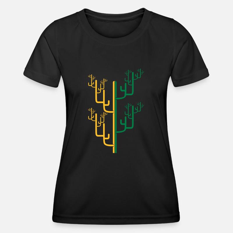 art branches cool large desert cactus design patte - Women's Functional T-Shirt - black