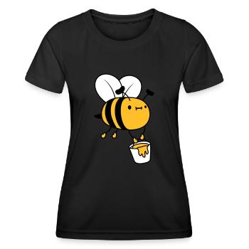 Abeille seau à miel - T-shirt sport Femme - noir - Devant - AI Model Female 172 light (172cm)