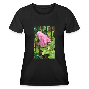 Rosa Blume - Frauen Funktions-T-Shirt - Schwarz - Vorne - AI Model Female 172 light (172cm)