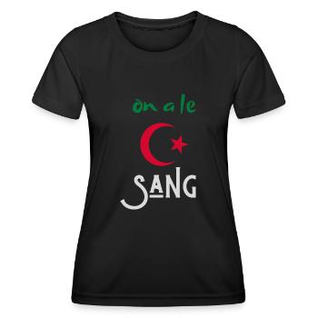 on a le sang Algérie - T-shirt sport Femme - noir - Devant - AI Model Female 172 light (172cm)
