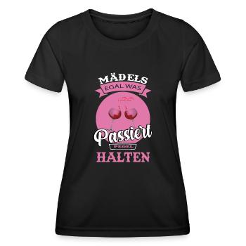 Mädels Egal Was Passiert Pegel Halten - T-shirt sport Femme - noir - Devant - AI Model Female 172 light (172cm)