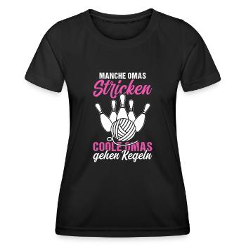 Keglerin Coole Omas gehen Kegeln Kegelclub - Frauen Funktions-T-Shirt - Schwarz - Vorne - AI Model Female 172 light (172cm)