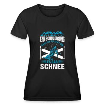 Ski Skifahrer Es gab Schnee Skipiste - Frauen Funktions-T-Shirt - Schwarz - Vorne - AI Model Female 172 light (172cm)
