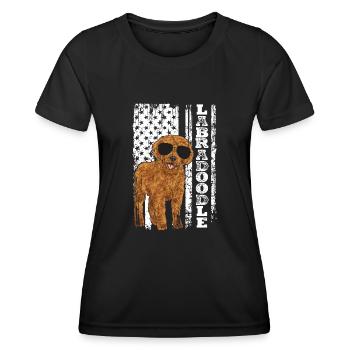 Labradoodle Hund - Frauen Funktions-T-Shirt - Schwarz - Vorne - AI Model Female 172 light (172cm)
