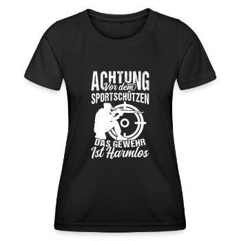 Sportschütze Schützenverein - Frauen Funktions-T-Shirt - Schwarz - Vorne - AI Model Female 172 light (172cm)