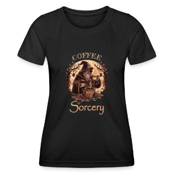 Coffee is Sorcery - Women's Functional T-Shirt - black - Front - AI Model Female 172 light (172cm)