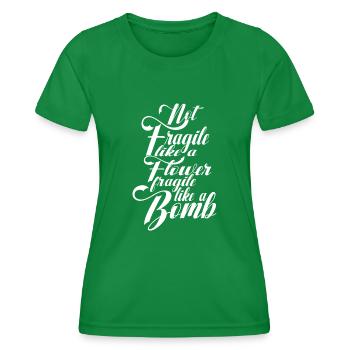 Nicht zerbrechlich wie eine Blume, sondern eine - Frauen Funktions-T-Shirt - Kelly Green - Vorne - AI Model Female 172 dark (172cm)